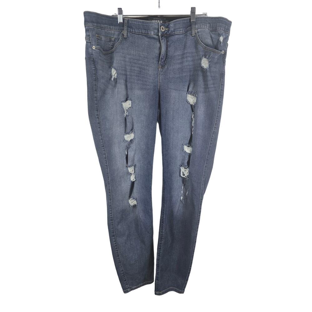Torrid  Premium Denim Bombshell Skinny Whiskering Distressed Women's Jeans 26XT